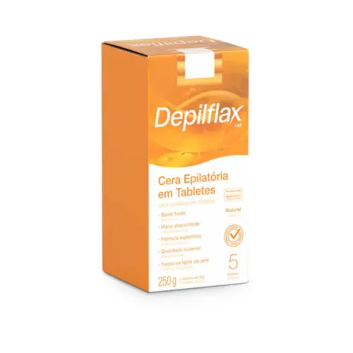 Cera Depilatória em tablete Depilflax Natural Com 250 g