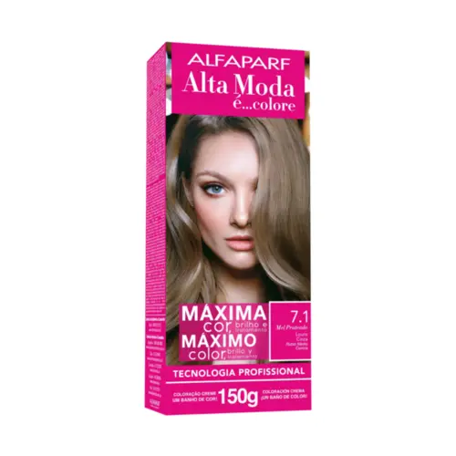 Tonalizante Alta Moda Delly Kosmetic 7.1 Louro Cinza Com 1 unidade