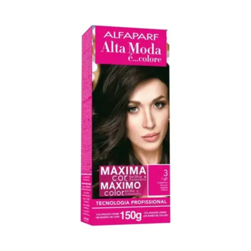 Coloração Alta Moda 3 Castanho Escuro Com 150 g
