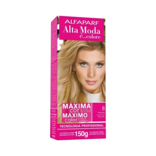 Coloração Alta Moda Delly Kosmetic 8 Louro Claro Com 150 g