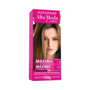 Coloração Alta Moda 7.3 Louro Dourado Com 150 g