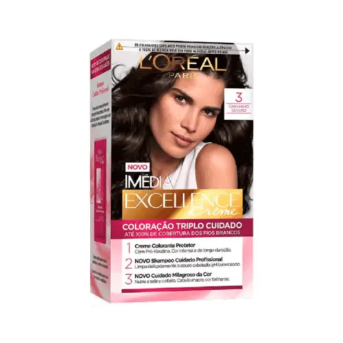 Coloração Imedia Excellence Creme Castanho Escuro 3