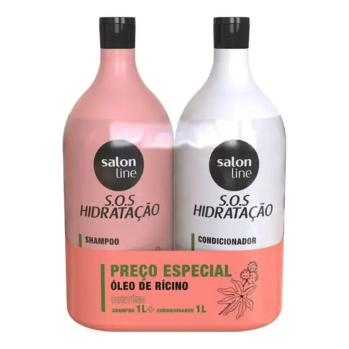 Kit Cronograma Capilar Salon Line Shampoo e Condicionador Turbinado 1L Com 2 unidades