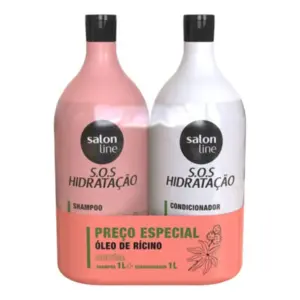 Kit Cronograma Capilar Salon Line Shampoo e Condicionador Turbinado 1L Com 2 unidades