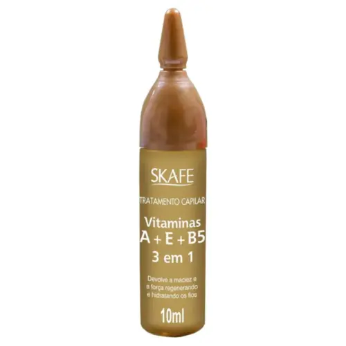 Ampola de Tratamento Capilar Skafe 3 em 1 Vitamina A+E+B5 Com 10 ml