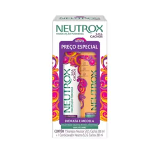 Kit Shampoo e Condicionador SOS Cachos Neutrox Com 300 ml e 200 ml