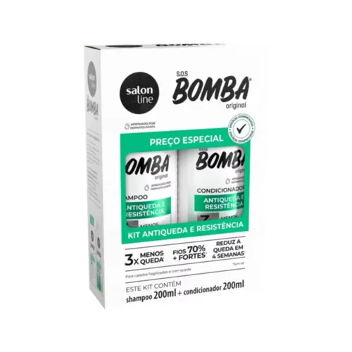 Kit Shampoo e Condicionador Salon Line S.O.S Bomba Antiqueda Com 2 unidades de 200 ml
