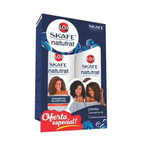 Kit Shampoo e Condicionador Skafe Natutrat Nutritivo Com 600 ml