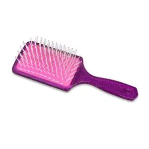 Escova de Cabelo Santa Clara Quadrada Rosa Glitter Com 1 unidade