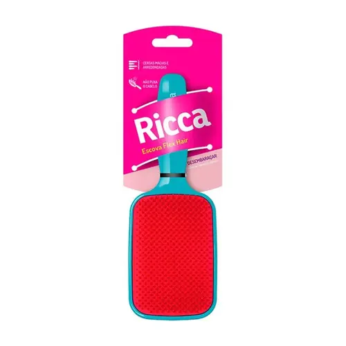 Escova de Cabelo Ricca Raquete Flex Blue
