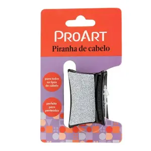 Piranha de Cabelo Proart Brilho Prata Com 1 unidade