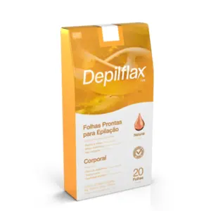 Folhas prontas para Depilação Corporal Depilflax Natural Com 20 unidades
