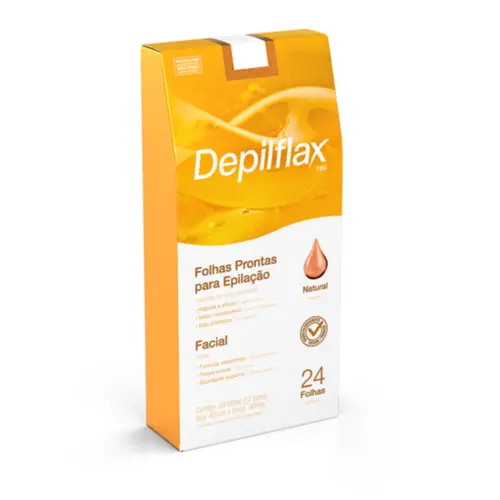 Folhas Depilatórias faciais Depilflax Natural Com 24 unidades