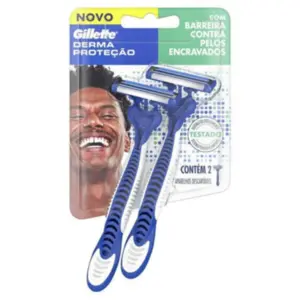 Barbeador Gillette Derma Proteção Descartável Com 2 unidades