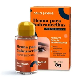 Henna para sobrancelhas Della & Delle Castanho Médio Com 8 g