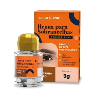 Henna para sobrancelhas Della & Delle Castanho Claro Com 3 g