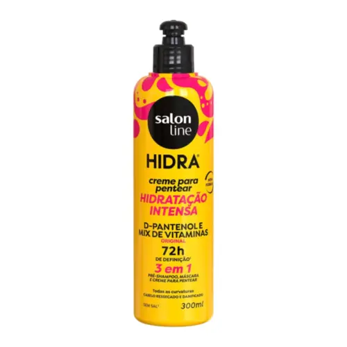 Creme para Pentear Salon Line Hidra D Pantenol 3 em 1 Hidratação Intensa Com 300 ml