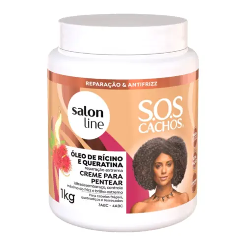 Creme para Pentear Salon Line Rícino e Queratina Com 1 kg