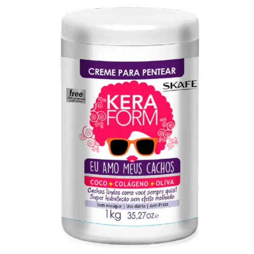 Creme para Pentear Skafe Keraform Eu Amo Meus Cachos Com 1 kg