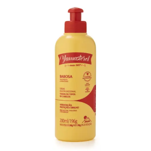 Creme Multifuncional com babosa e D-Pantenol Yamá para todos os tipos de Cabelo Com 200 g
