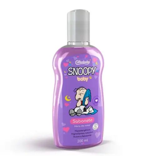 Sabonete Líquido infantil Cottonbaby Snoopy Hora de Ninar Toque de Algodão Com 200 ml