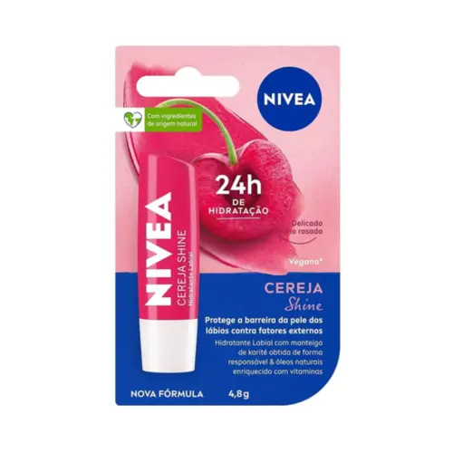 Hidratante Labial Nivea Lip Care Cereja Shine 4,8g