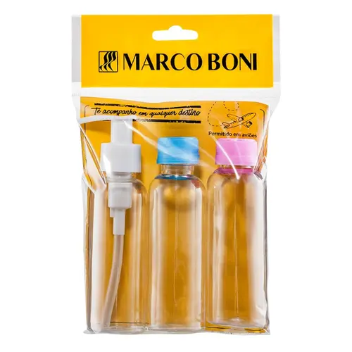 Kit para viagem Marco Boni 3 frascos de 100 ml Com 3 unidades