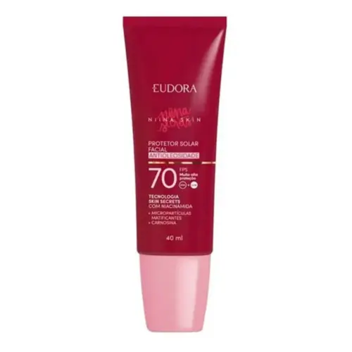 Protetor Solar Facial Niina Secrets by Eudora antioleosidade FPS70 Com 40 ml