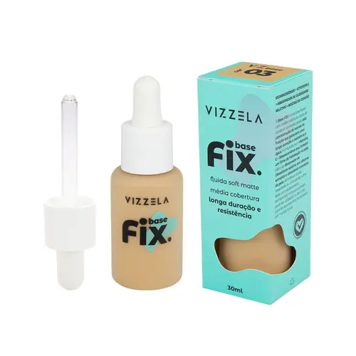 Base Líquida Vizzela Fix cor 03 Com 30 ml