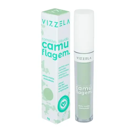 Corretivo Líquido camuflagem Vizzela verde Com 5 g
