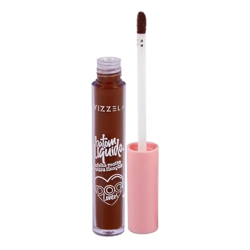 Batom Líquido Matte Vizzela Coleção Dog Lovers Cor Caramelo Com 3,5 g
