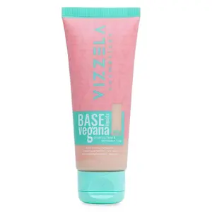 Base Líquida Vegana Vizzela efeito matte toque aveludado Cor 01 Com 30 ml