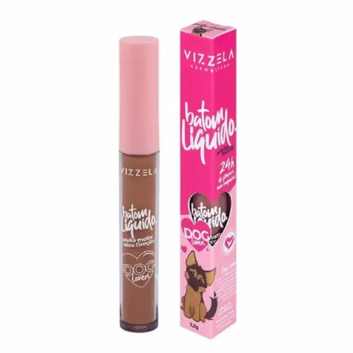 Batom Líquido Vizzela Dog Lovers Pastor Alemão Cor 14 Com 3,5 g