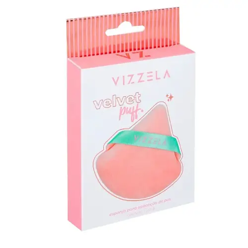 Esponja de Maquiagem para pó aveludada Vizzela Velvet Puff Com 1 unidade