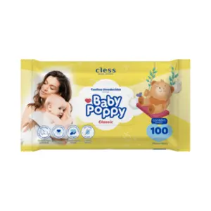 Toalha Umedecida Baby Poppy Classic Com 100 unidades