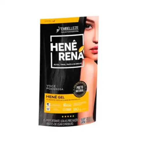 Alisante Henê Rená Gel Embelleze Preto Com 180 g