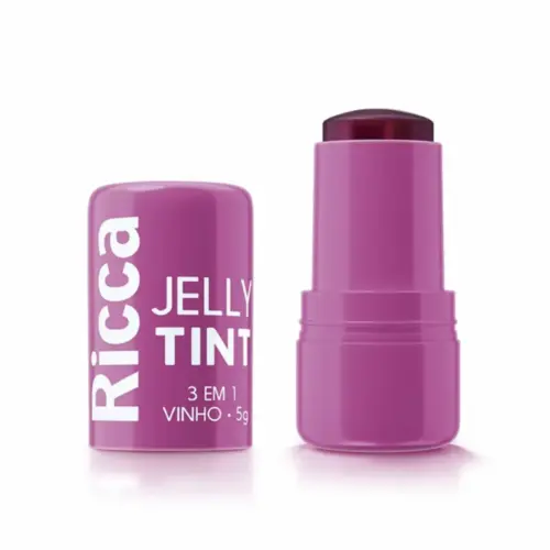 Bastão Jelly Tint Ricca Multifuncional batom blush e sombra Cor vinho Com 5 g